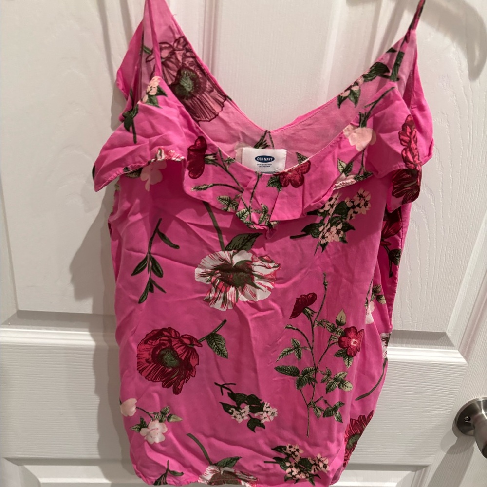 Old Navy Pink Floral Blouse